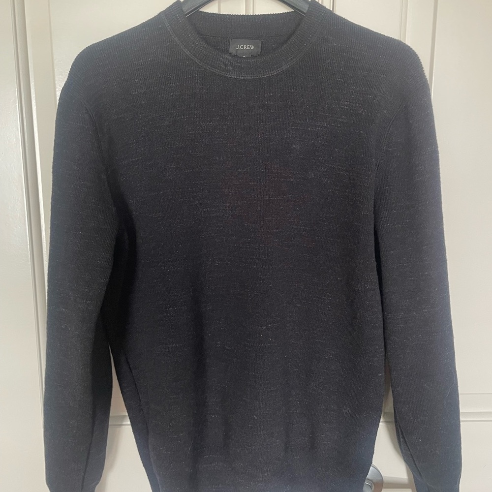 J.Crew Men’s Black Heather Crewneck Sweater Small